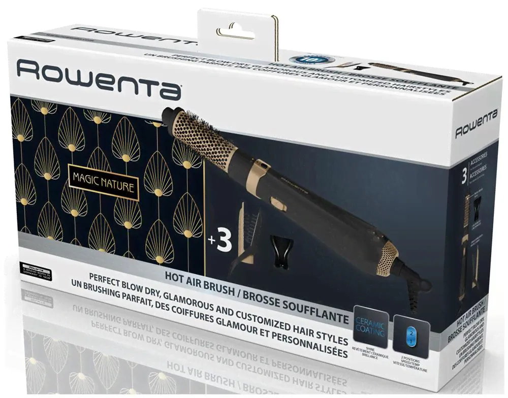 Фен-щетка Rowenta Promo CF7826F0, черный/золотой-0